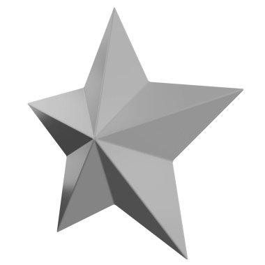 Star 3d - Christmas star - 5 point star isolated - 3d rendering
