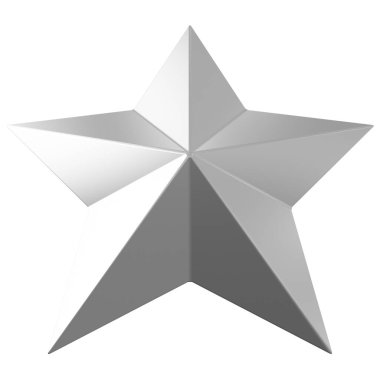 Star 3d - Christmas star - 5 point star isolated - 3d rendering