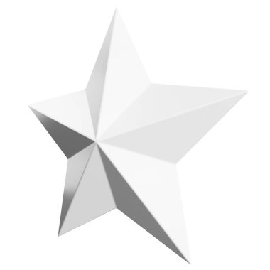 Star 3d - Christmas star - 5 point star isolated - 3d rendering