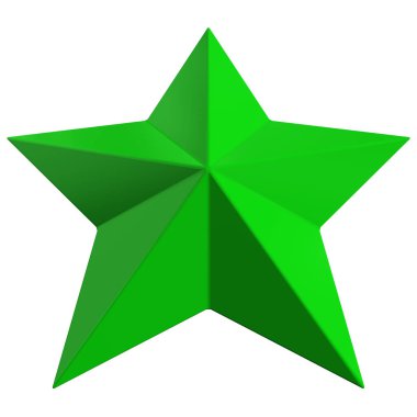 Star 3d - Christmas star - 5 point star isolated - 3d rendering