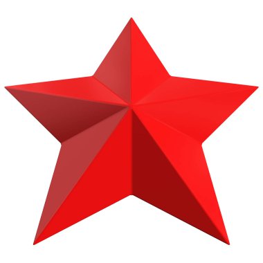 Star 3d - Christmas star - 5 point star isolated - 3d rendering