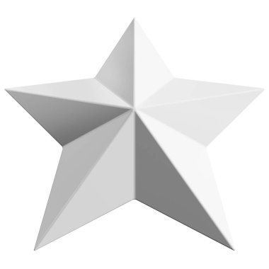Star 3d - Christmas star - 5 point star isolated - 3d rendering