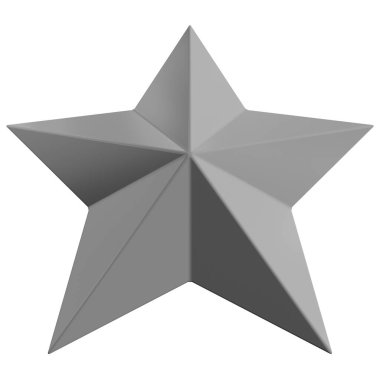 Star 3d - Christmas star - 5 point star isolated - 3d rendering