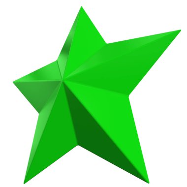 Star 3d - Christmas star - 5 point star isolated - 3d rendering