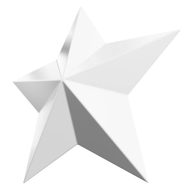 Star 3d - Christmas star - 5 point star isolated - 3d rendering