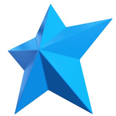 Star 3d - Christmas star - 5 point star isolated - 3d rendering