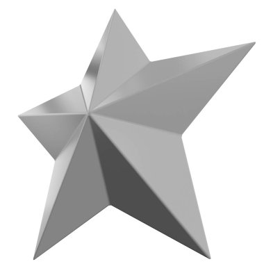 Star 3d - Christmas star - 5 point star isolated - 3d rendering