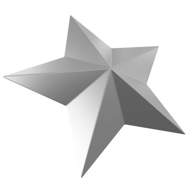 Star 3d - Christmas star - 5 point star isolated - 3d rendering