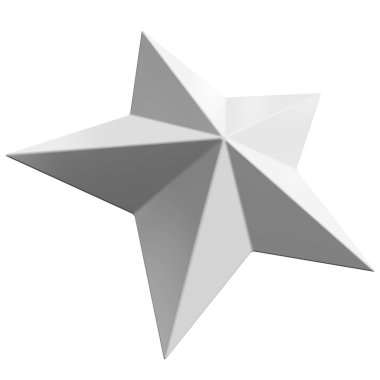 Star 3d - Christmas star - 5 point star isolated - 3d rendering