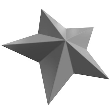 Star 3d - Christmas star - 5 point star isolated - 3d rendering