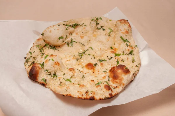 Delicious Afghan or Indian dish known as garlic naan