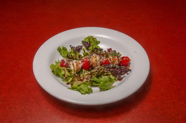 Вкусное Средиземноморское Блюдо Известное Салат Капрезе — стоковое фото