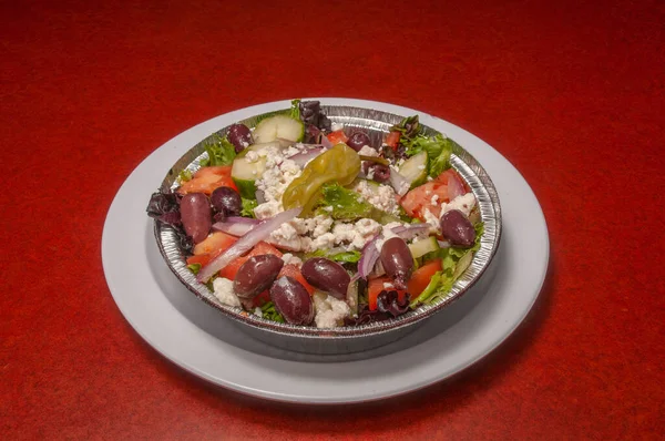 Lezzetli Otantik Talyan Mutfağı Yunan Salatası Olarak Bilinir — Stok fotoğraf