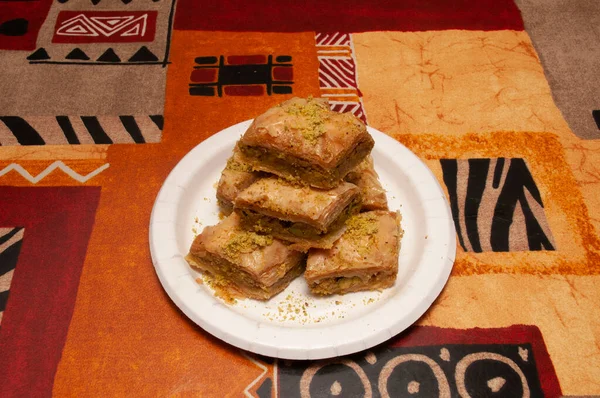 Heerlijke Griekse Italiaanse Gourmet Dessert Bekend Als Baklava — Stockfoto