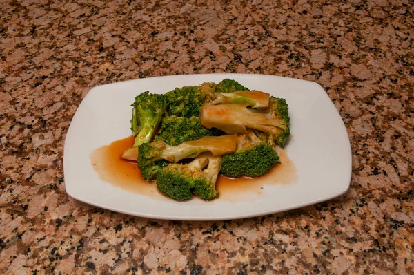 Large full dish of delicious and nutritious broccoli