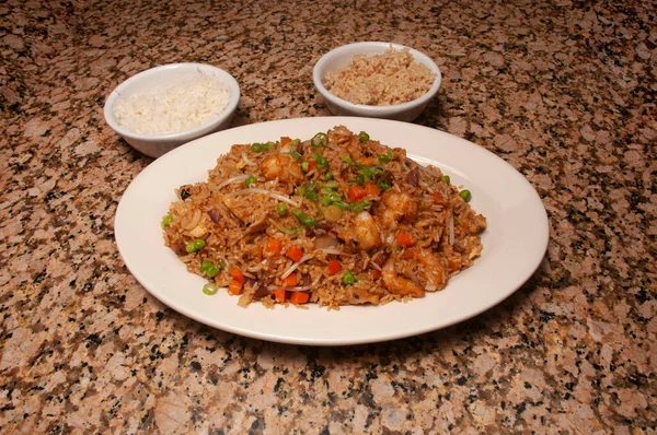 Настоящая Азиатская Еда Известная Жареный Рис — стоковое фото
