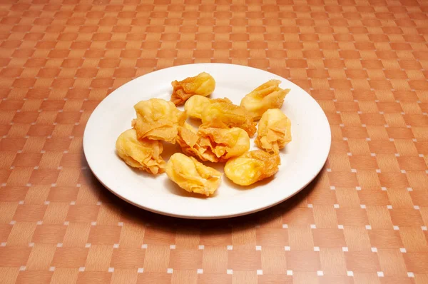 Authentique Plat Cuisine Traditionnelle Chinoise Connu Sous Nom Crabe Rangoon — Photo