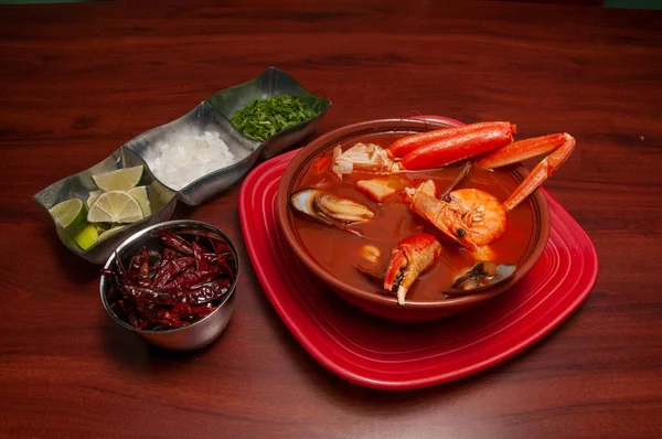 Authentic Traditional Mexican Dish Known Sopa Mariscos — Stock Photo, Image