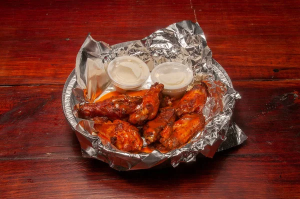 Authentic American cuisine food best known as barbeque wings