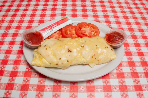 Delicious American Cuisine Known Trple Meat Omelette — Stock Photo, Image