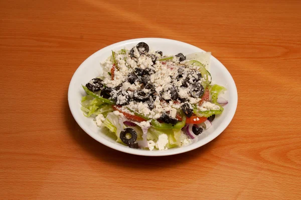 Heerlijke Authentieke Italiaanse Keuken Bekend Als Een Griekse Salade — Stockfoto