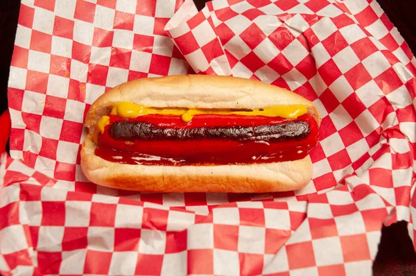 Tradizionale Tutto Manzo Maiale Hotdog Panino — Foto Stock