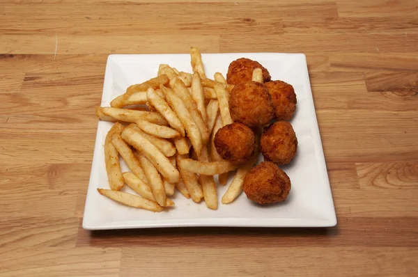 Amerikanische Küche Gericht Wie Hühnchen Tender Und Pommes Bekannt — Stockfoto