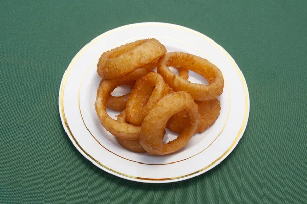 Вкусное Американское Блюдо Известное Жареные Луковые Кольца — стоковое фото