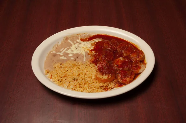 Вкусное Мексиканское Блюдо Известное Camarones Diablo Лицензионные Стоковые Фото
