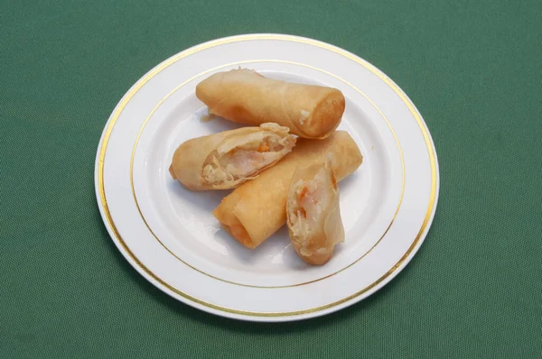 Вкусное Китайское Блюдо Известное Яичные Рулеты Лицензионные Стоковые Изображения