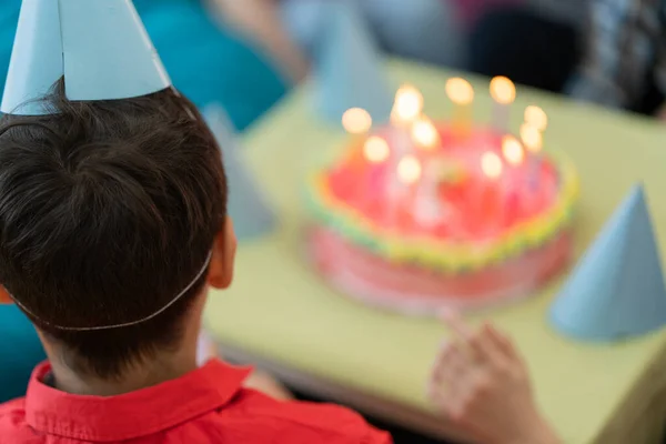 Birthday Cake Children Joy His Home — Stock Photo, Image