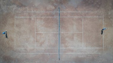 Tenis maçının yukarıdaki görüntüsü