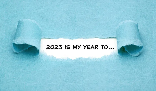 Мотиваційний Новий Рік 2023 Концепція Списку Резолюцій Заголовком 2023 Мій — стокове фото