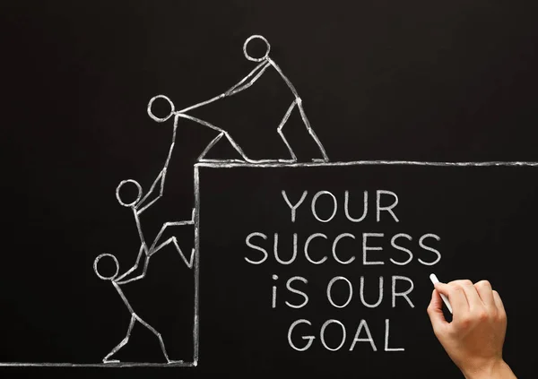 Handgeschriebenes Motivationszitat Your Success Our Goal Mit Kreide Auf Der — Stockfoto
