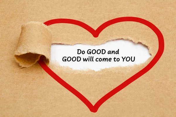 Citação Motivacional Manuscrita Good Good Come You Aparecendo Atrás Papel — Fotografia de Stock