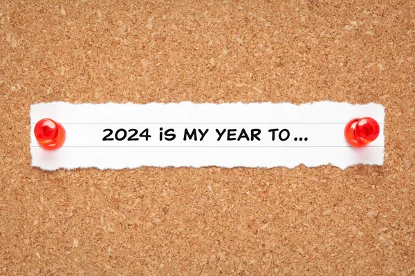 Новый 2024 Год Заголовком 2024 Мой Год Который Напишу Листке — стоковое фото