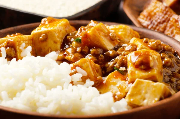 Orijinal Geleneksel Çin Yemeği Mapo Tofu Yemeği Domuz Eti Buharda — Stok fotoğraf
