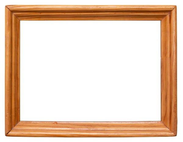 Fotorahmen Attrappe Aus Holz Isoliert Auf Weißem Hintergrund — Stockfoto
