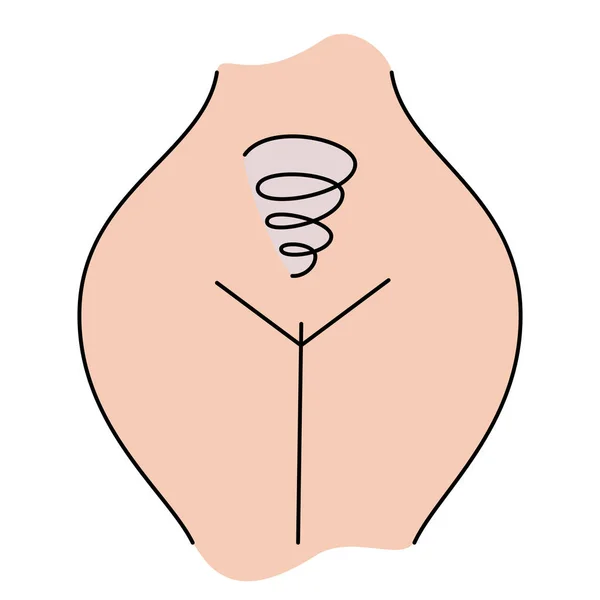 女性の身体と女性の衛生と健康の概念 尿失禁 婦人科と女性の性的健康のためのケア 妊娠と出産のサイン 漫画風イラスト — ストックベクタ