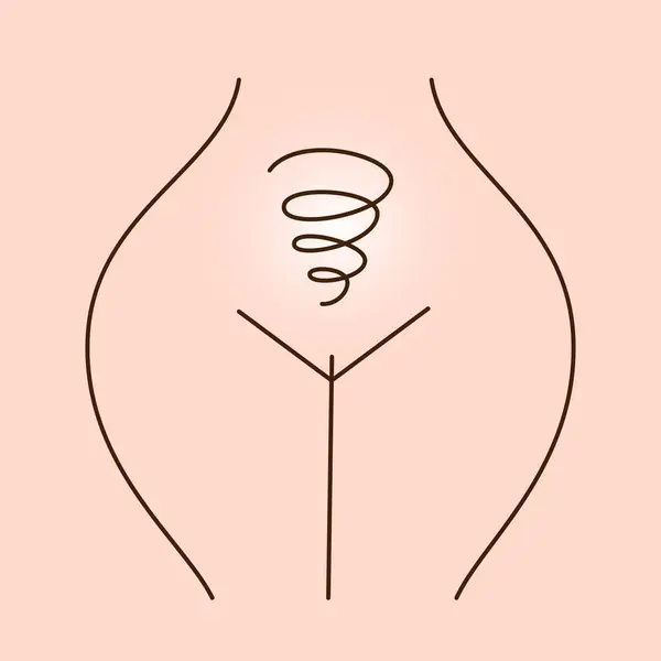 Female body and women\'s hygiene and health concept. Menopause, Urinary incontinence, Gynecology and care for women\'s sexual health. Maternity and pregnancy sign. Illustration in cartoon style.