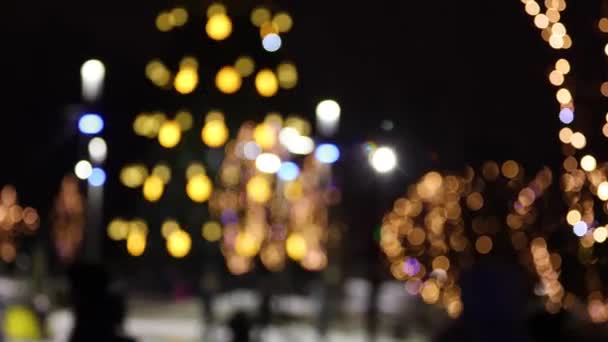 Latar Belakang Natal Abstrak Dengan Pencahayaan Yang Tidak Terfokus — Stok Video