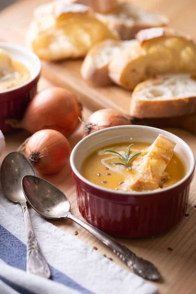 Lækker Græskar Suppe Til Frokost Velsmagende Sund Foo - Stock-foto
