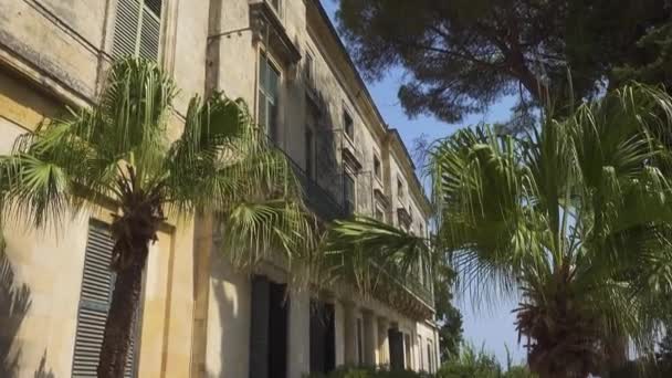 Kerkyra Corfu Greece Jule 2021 Small Narrow Streets Historic Center — Stock Video