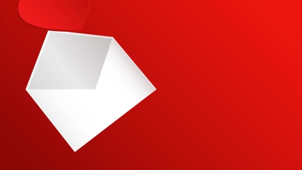 Red Heart Flying Envelope Both Flying Away Send Love Message — Stock Video