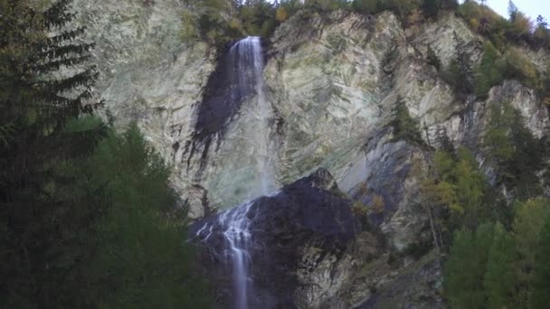 View Jungfernsprung Waterfall Heiligenblut Carinthia Austria — Stock Video