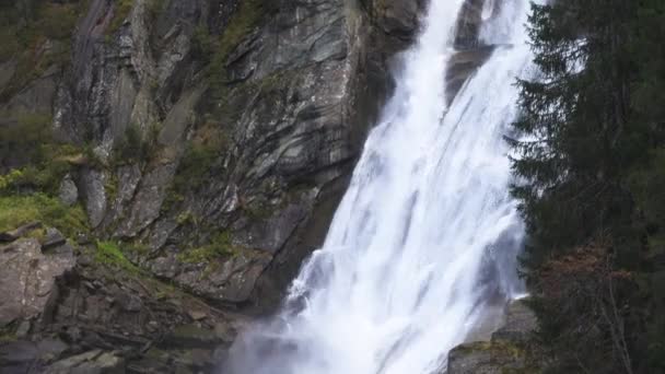 Uitzicht Krimml Watervallen Het Nationaalpark Hoge Tauern Salzburg Oostenrijk — Stockvideo