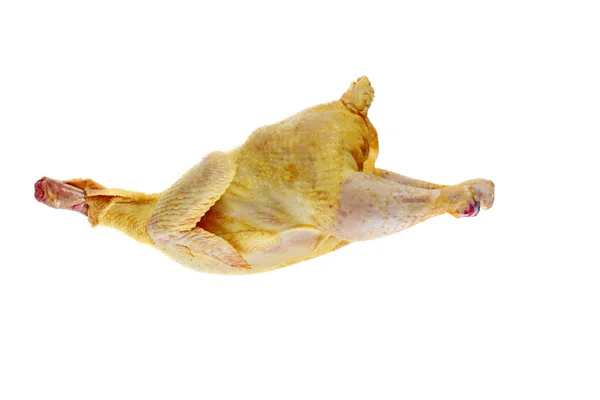 Tüm Çiğ Tavuk Beyaz Arka Planda Izole — Stok fotoğraf