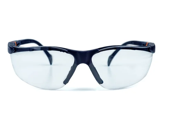 Óculos Segurança Plástico Isolados Fundo Branco — Fotografia de Stock