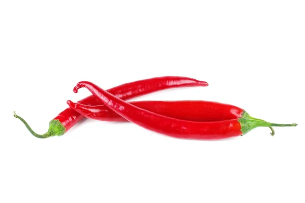 Čerstvé Chilli Papričky Izolované Bílém Pozadí — Stock fotografie