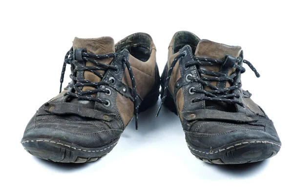 stock image Pair of old boots isolated on the white background